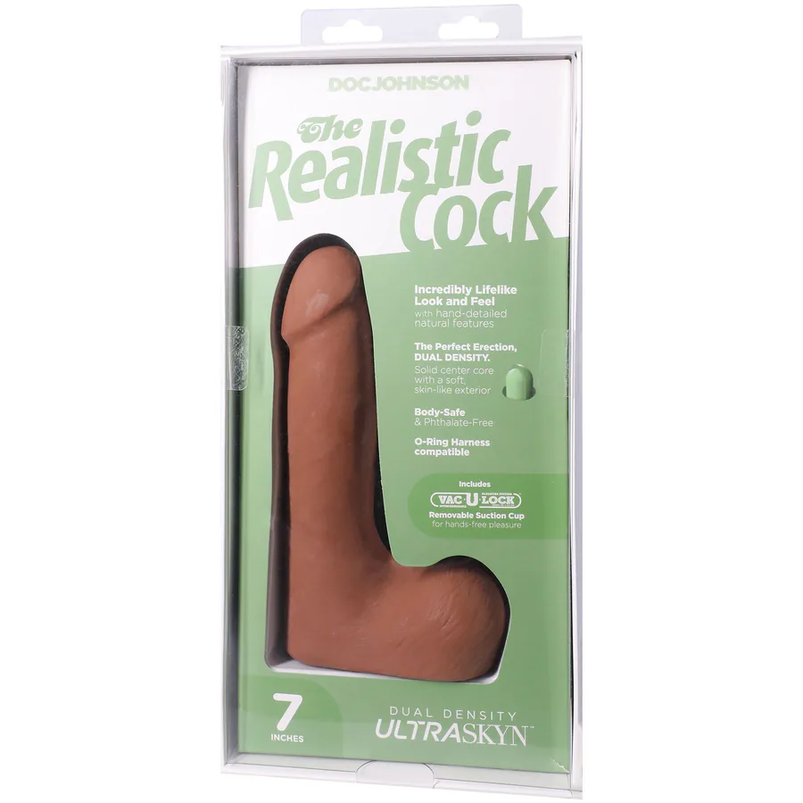 Фаллоимитатор Doc Johnson The Realistic Cock ULTRASKYN - 7 Inch with Balls Caramel