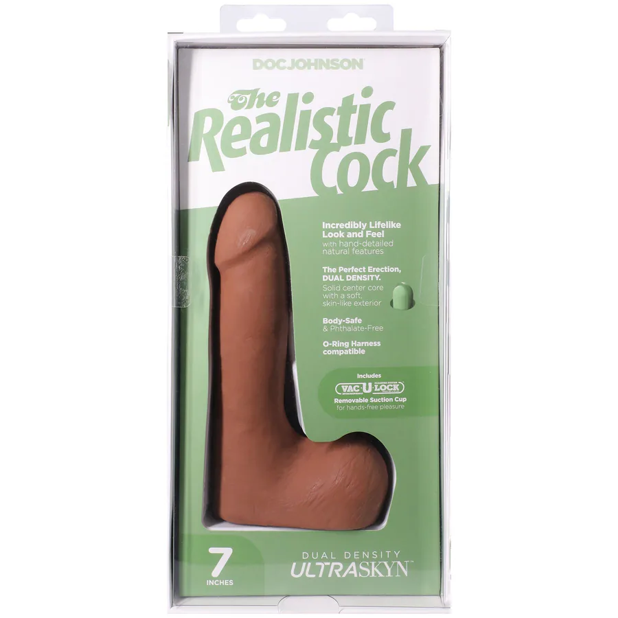 Фаллоимитатор Doc Johnson The Realistic Cock ULTRASKYN - 7 Inch with Balls Caramel