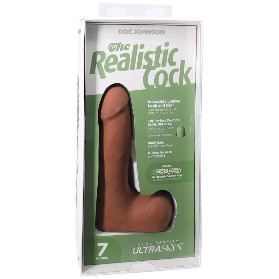 Фаллоимитатор Doc Johnson The Realistic Cock ULTRASKYN - 7 Inch with Balls Caramel