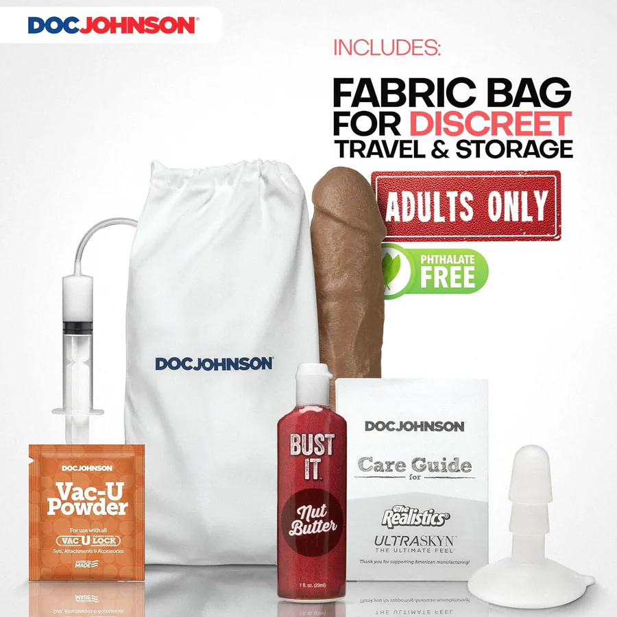 Фалоімітатор, що кінчає Doc Johnson The Realistic Cock ULTRASKYN - Squirting 9,5 Inch Caramel