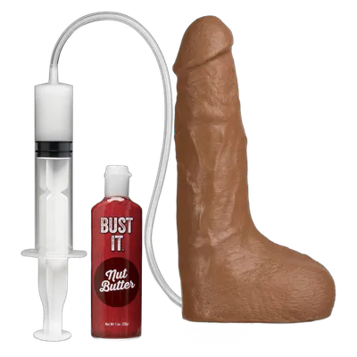 Фалоімітатор, що кінчає Doc Johnson The Realistic Cock ULTRASKYN - Squirting 9,5 Inch Caramel