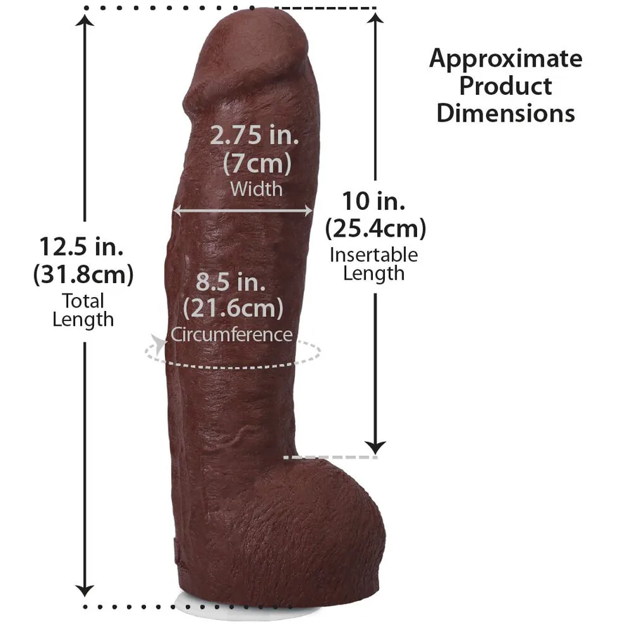 Фалоімітатор Doc Johnson The Realistic Cock ULTRASKYN - 12 Inch Hung with Balls Chocolate