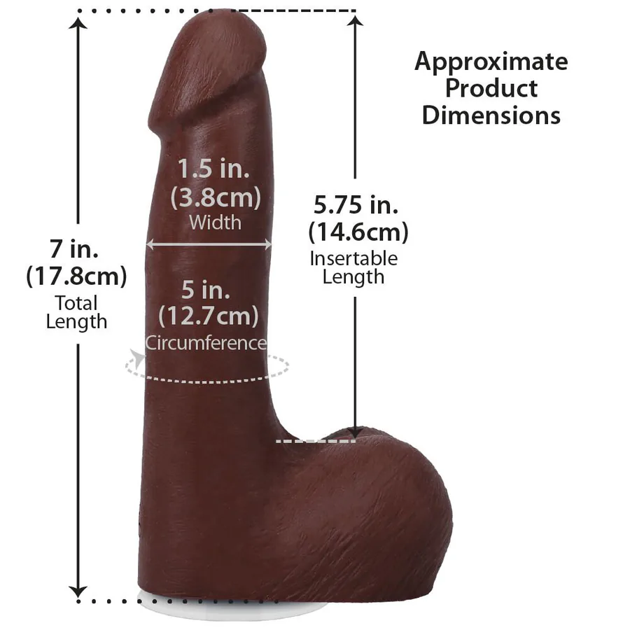 Фалоімітатор Doc Johnson The Realistic Cock ULTRASKYN - 7 Inch with Balls Chocolate
