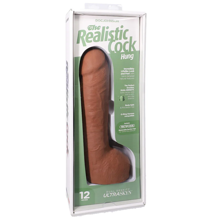 Фаллоимитатор Doc Johnson The Realistic Cock ULTRASKYN - 12 Inch Hung with Balls Caramel
