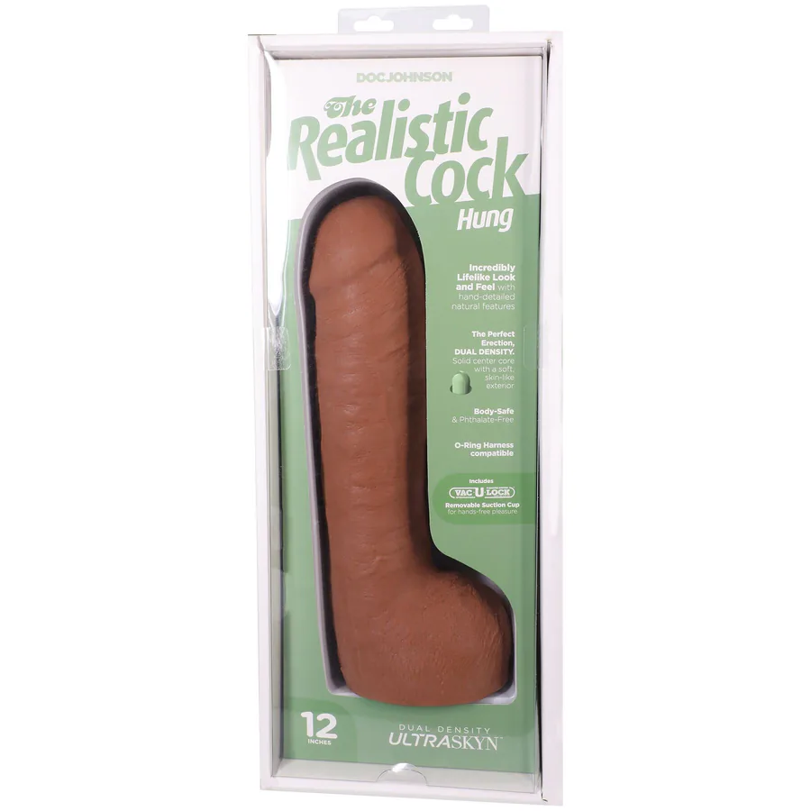Фаллоимитатор Doc Johnson The Realistic Cock ULTRASKYN - 12 Inch Hung with Balls Caramel