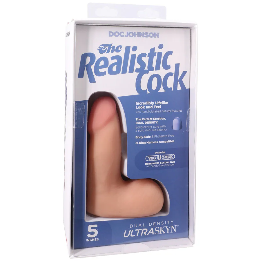 Фалоімітатор Doc Johnson The Realistic Cock ULTRASKYN - 5 Inch with Balls Vanilla