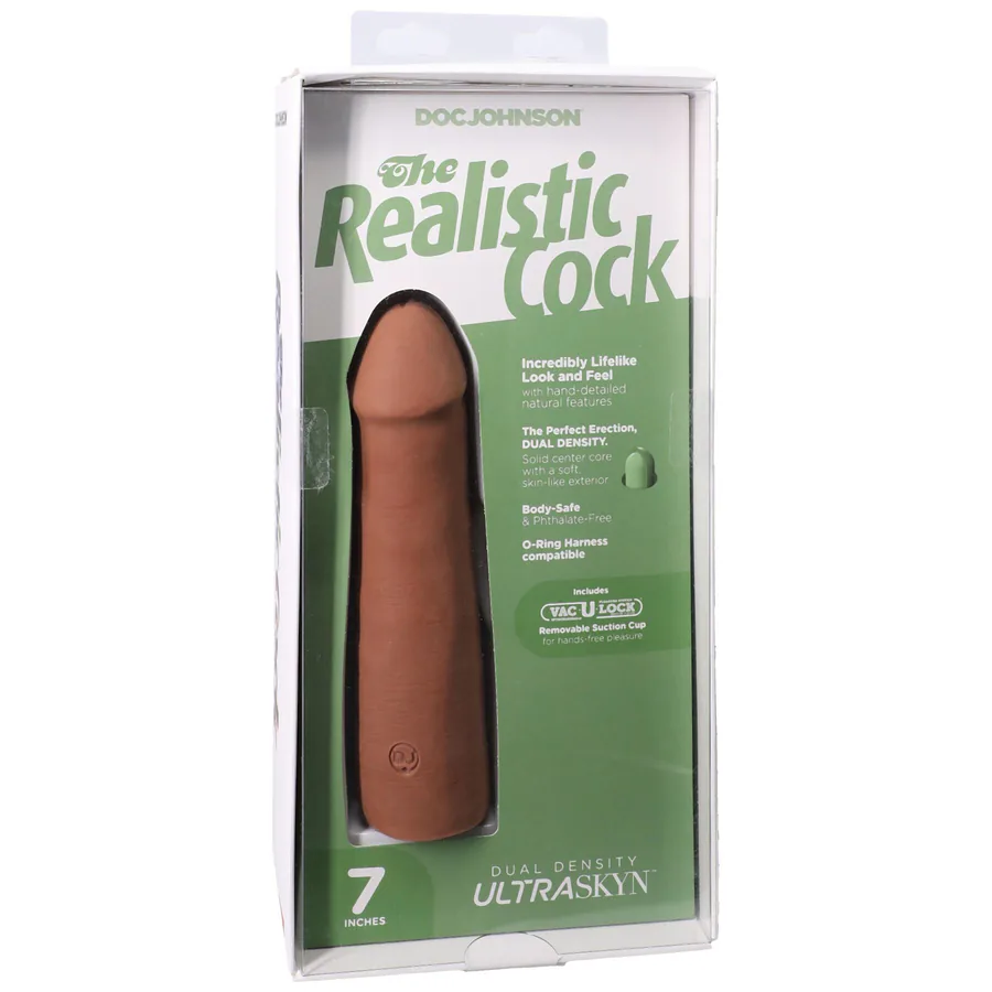 Фалоімітатор Doc Johnson The Realistic Cock ULTRASKYN - 7 Inch Caramel