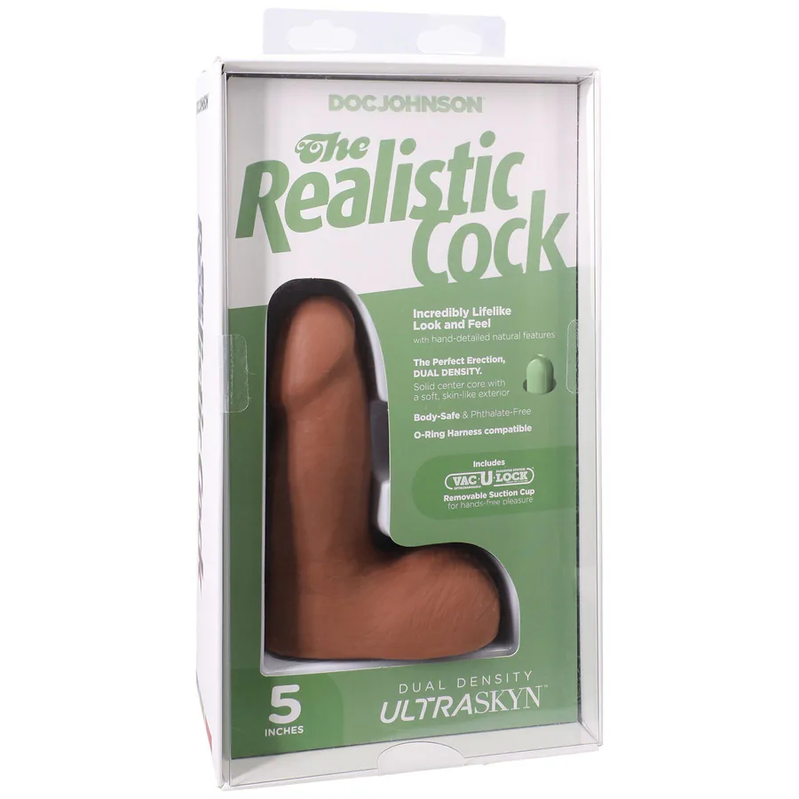 Фаллоимитатор Doc Johnson The Realistic Cock ULTRASKYN - 5 Inch with Balls Caramel