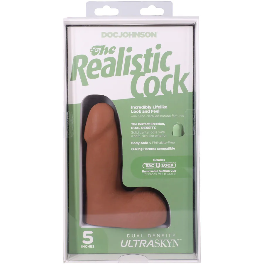 Фаллоимитатор Doc Johnson The Realistic Cock ULTRASKYN - 5 Inch with Balls Caramel
