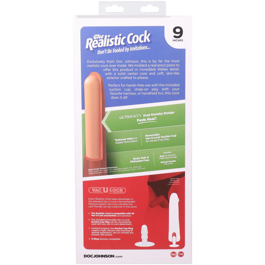 Фалоімітатор Doc Johnson The Realistic Cock ULTRASKYN - 9 Inch Vanilla