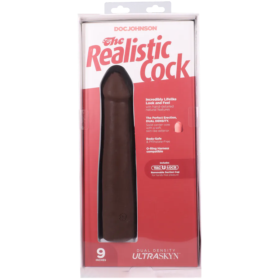 Фалоімітатор Doc Johnson The Realistic Cock ULTRASKYN - 9 Inch Chocolate