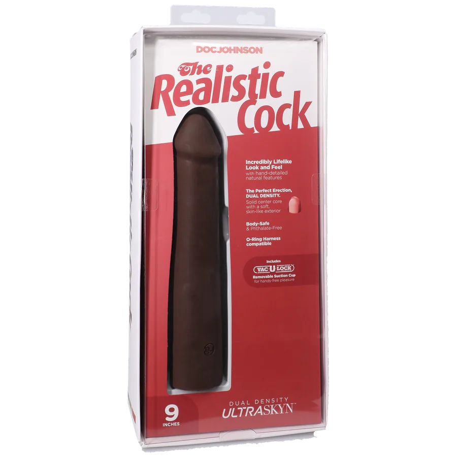 Фалоімітатор Doc Johnson The Realistic Cock ULTRASKYN - 9 Inch Chocolate