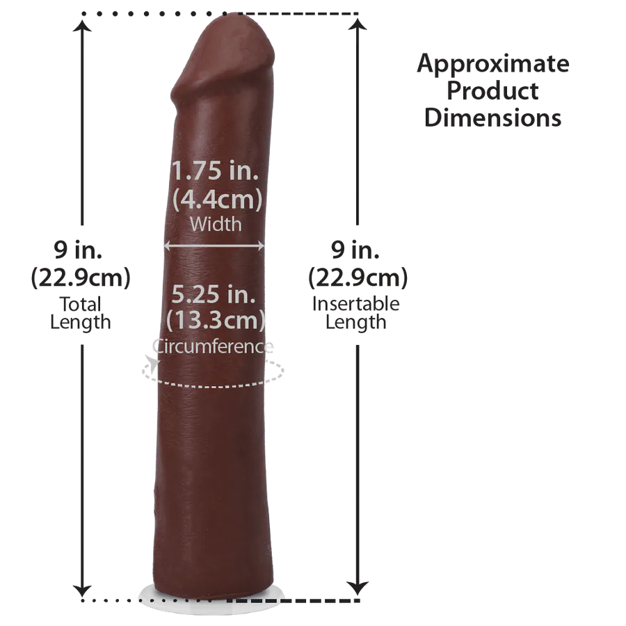 Фалоімітатор Doc Johnson The Realistic Cock ULTRASKYN - 9 Inch Chocolate
