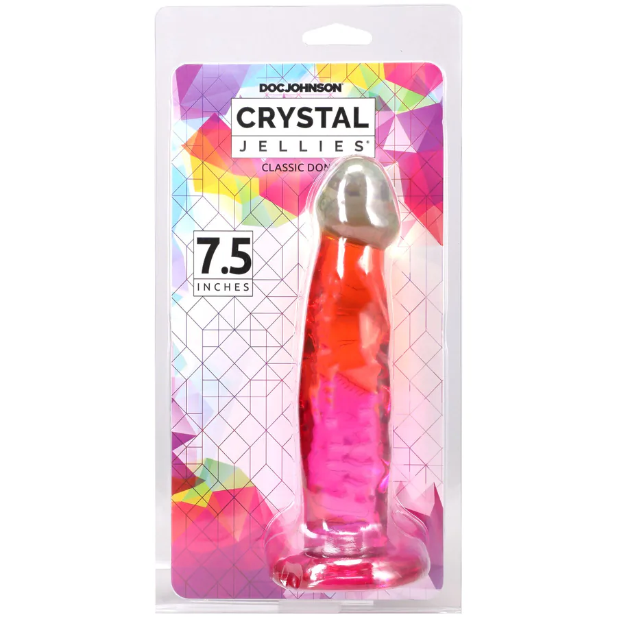 Дилдо Doc Johnson Crystal Jellies - 7.5 Inch Classic Dong - Rainbow