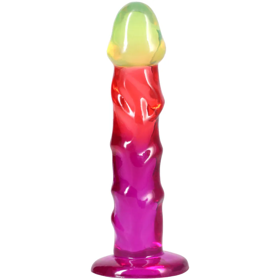 Дилдо Doc Johnson Crystal Jellies - 7.5 Inch Classic Dong - Rainbow