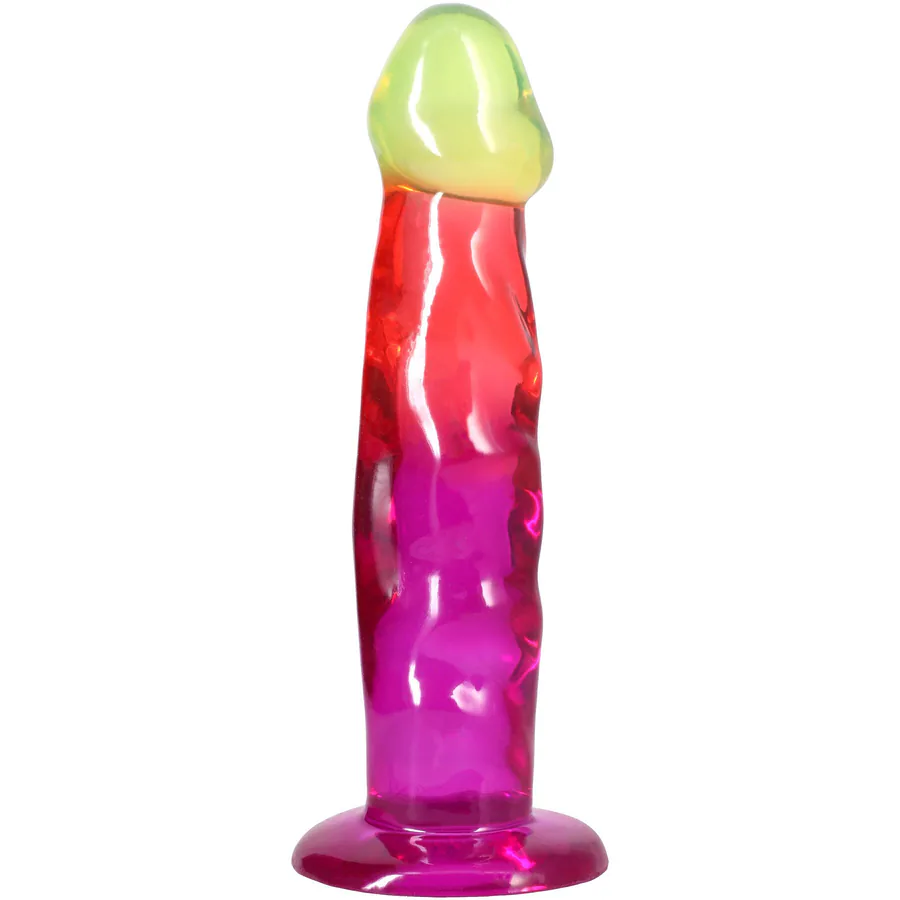 Дилдо Doc Johnson Crystal Jellies - 7.5 Inch Classic Dong - Rainbow
