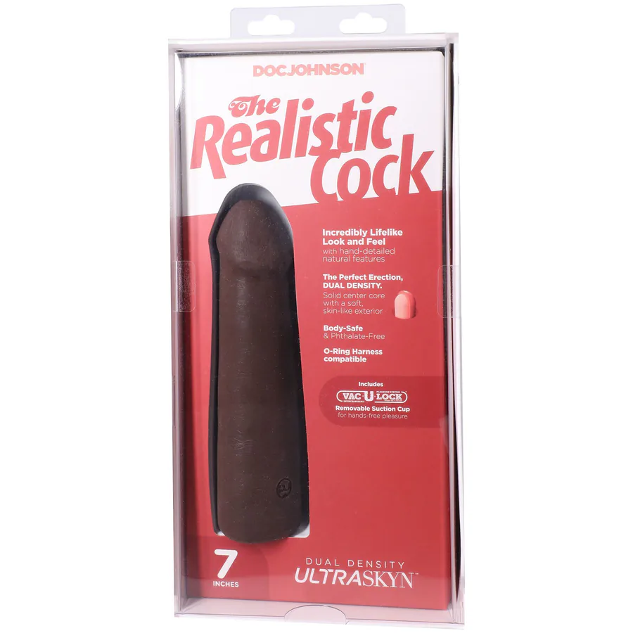 Фалоімітатор Doc Johnson The Realistic Cock ULTRASKYN - 7 Inch Chocolate
