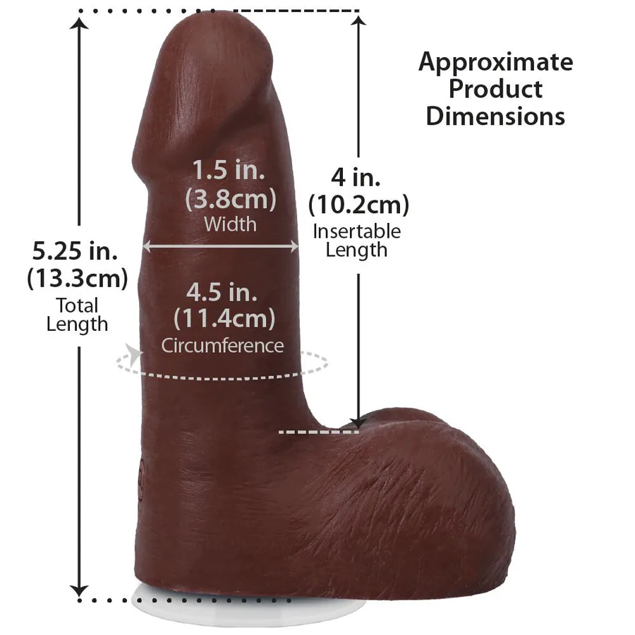 Фалоімітатор Doc Johnson The Realistic Cock ULTRASKYN - 5 Inch with Balls Chocolate