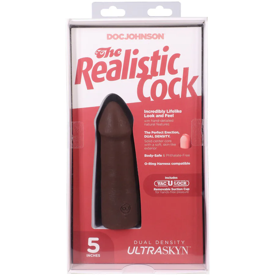 Фаллоимитатор Doc Johnson The Realistic Cock ULTRASKYN - 5 Inch Chocolate