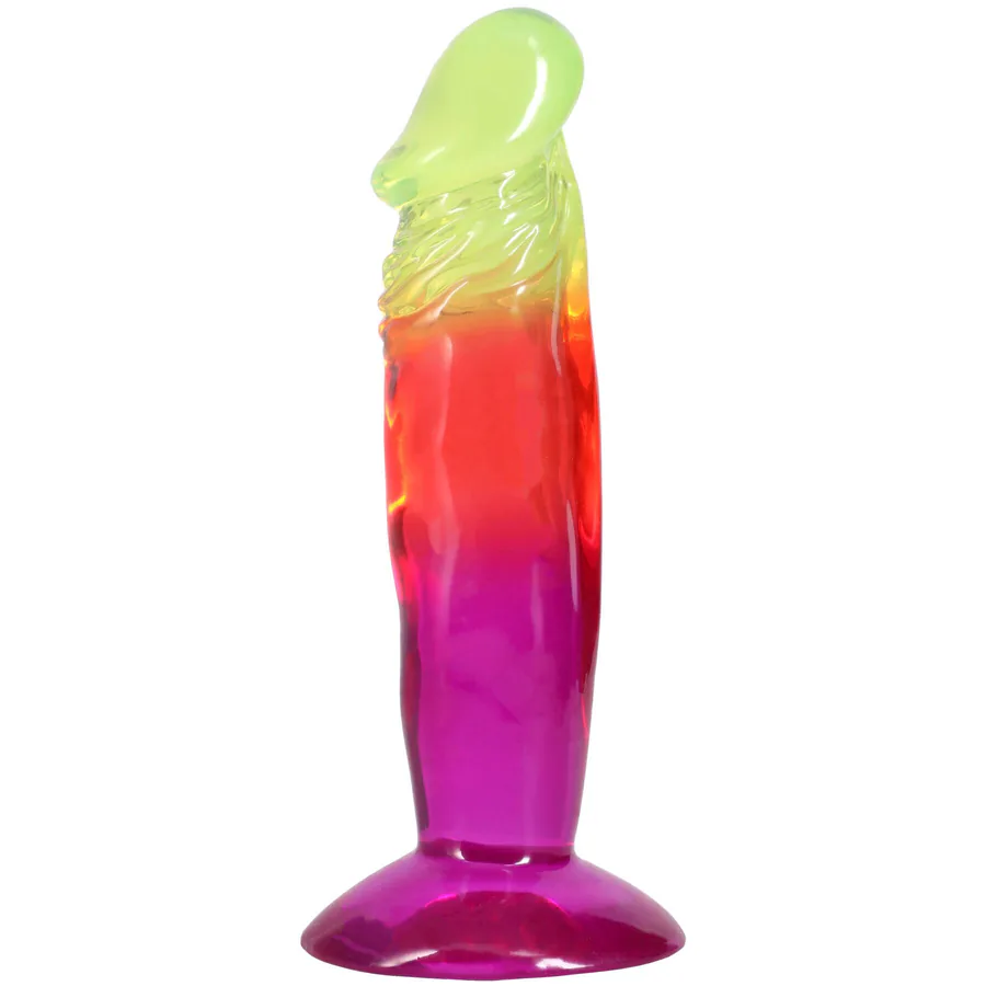 Дилдо Doc Johnson Crystal Jellies - 6.5 Inch Classic Dong - Rainbow