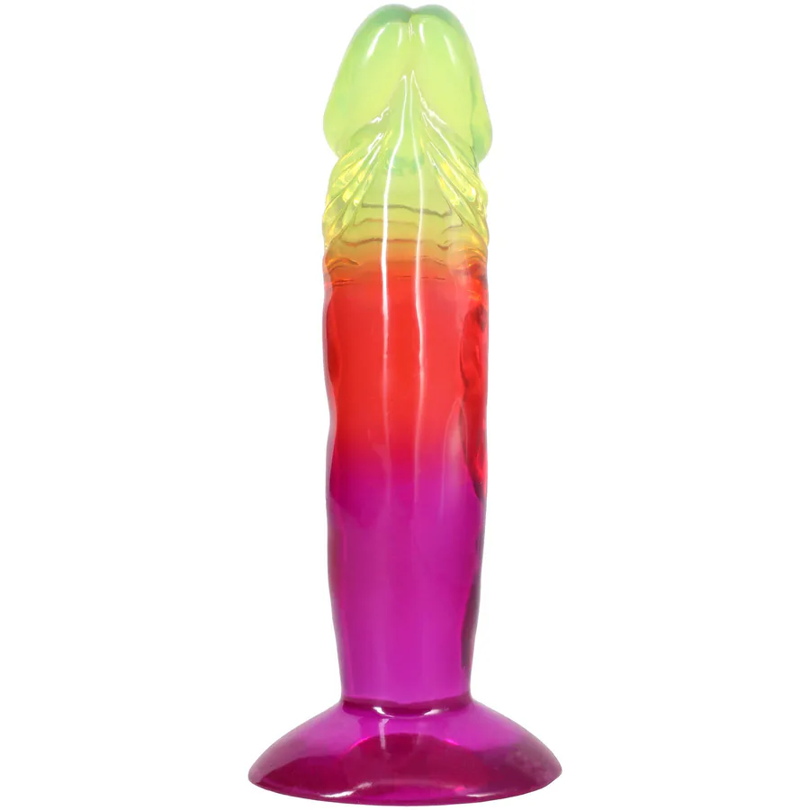 Дилдо Doc Johnson Crystal Jellies - 6.5 Inch Classic Dong - Rainbow