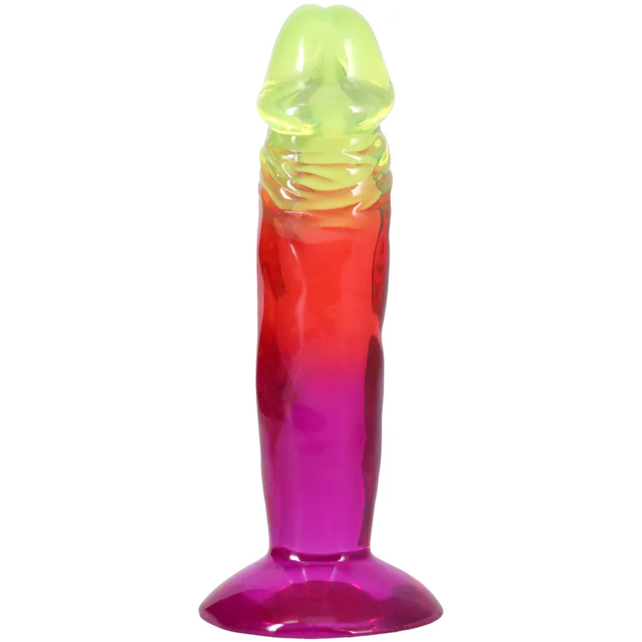 Дилдо Doc Johnson Crystal Jellies - 6.5 Inch Classic Dong - Rainbow