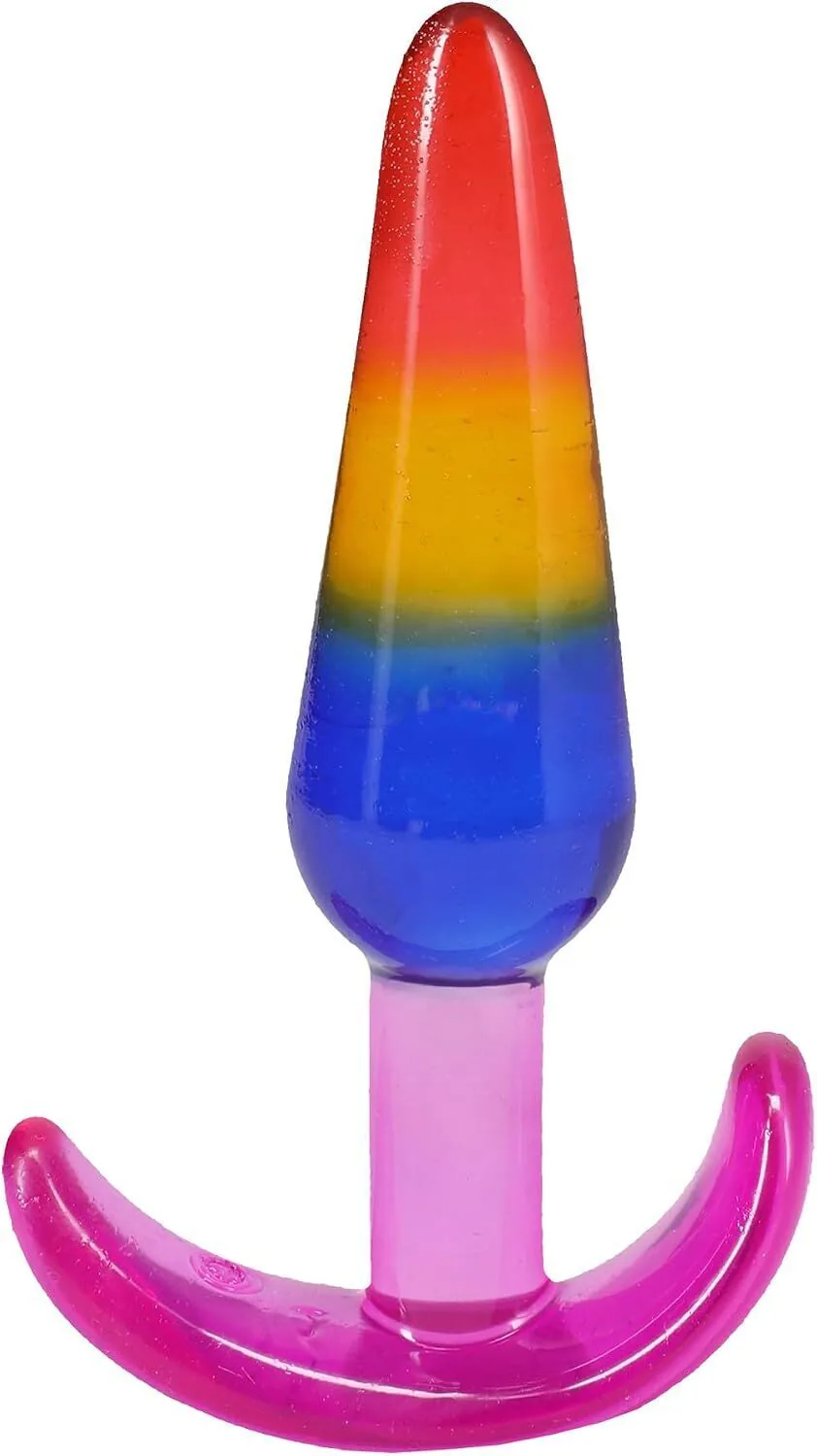 Набор анальных пробок Doc Johnson Crystal Jellies - Anal Trainer Set - Rainbow (мятая упаковка!!!)