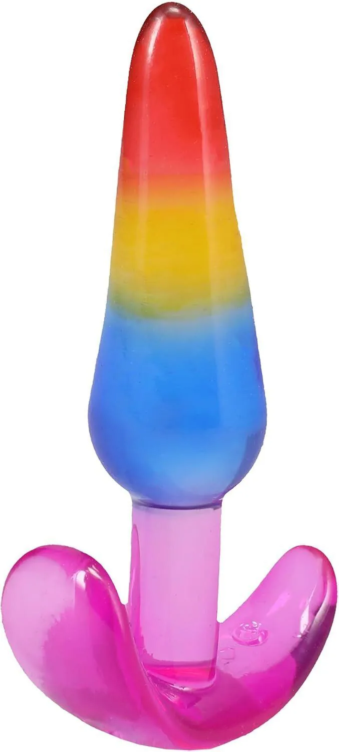 Набор анальных пробок Doc Johnson Crystal Jellies - Anal Trainer Set - Rainbow (мятая упаковка!!!)