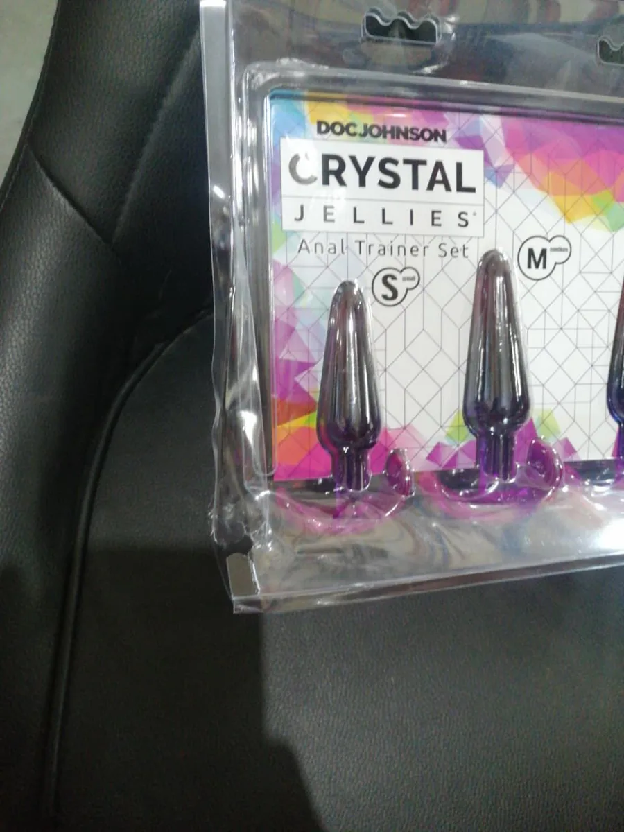 Набор анальных пробок Doc Johnson Crystal Jellies - Anal Trainer Set - Rainbow (мятая упаковка!!!)
