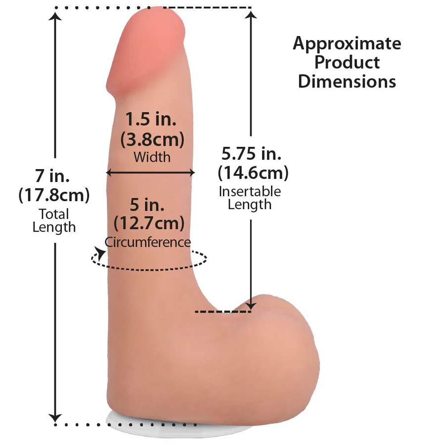 Фаллоимитатор Doc Johnson The Realistic Cock ULTRASKYN 7 Inch with Balls Vanilla (мятая упаковка!!!)