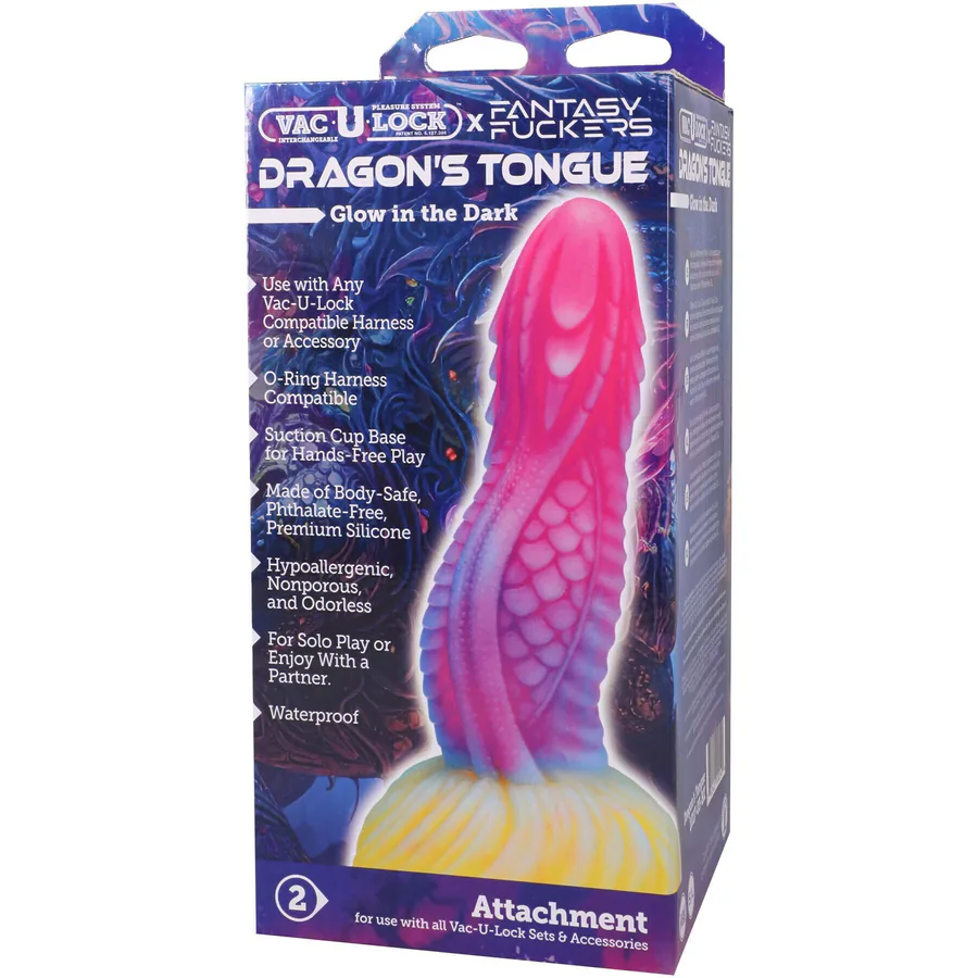 Фентезійний фалоімітатор Doc Johnson Vac-U-Lock Fantasy Fuckers Dragon's Tongue (м'яте паковання!!!)