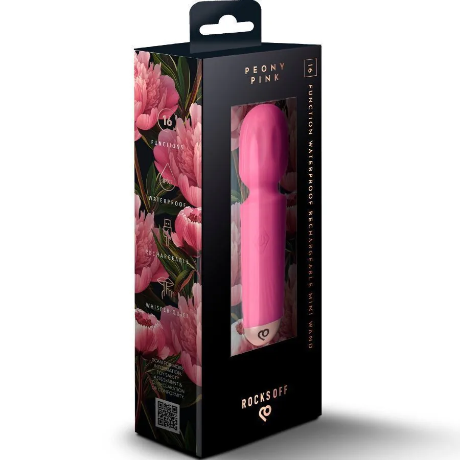 Вибромассажер Rocks Off Mini Wand Peony Pink, 16 режимов