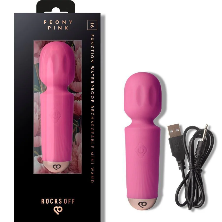 Вибромассажер Rocks Off Mini Wand Peony Pink, 16 режимов