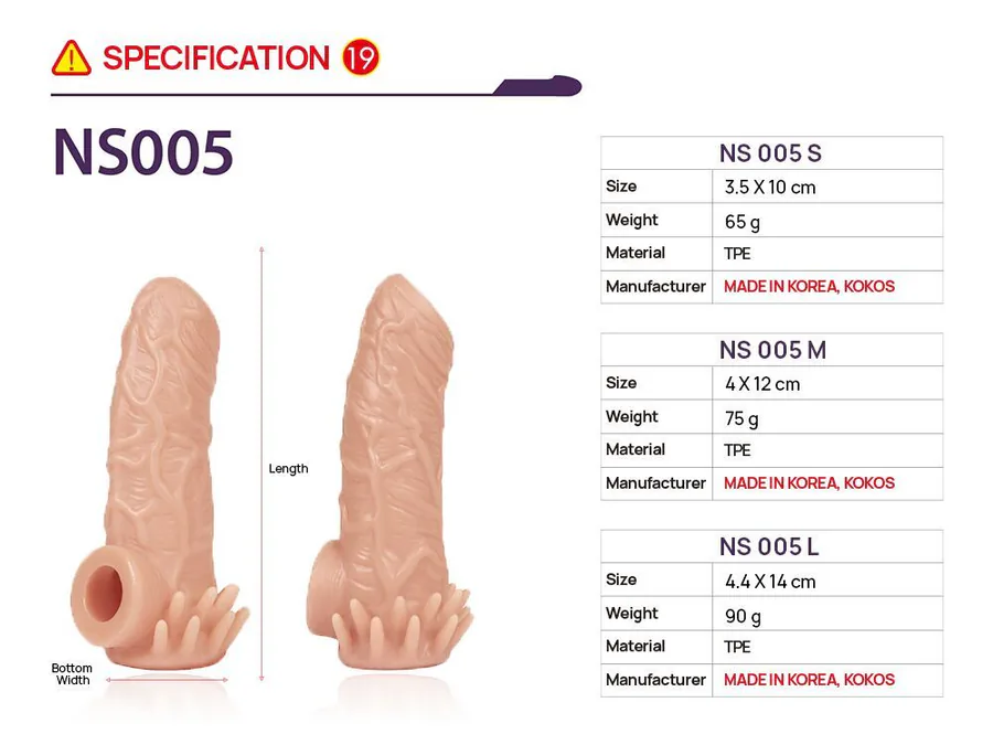 Насадка на член Kokos Nude Sleeve NS 005 S