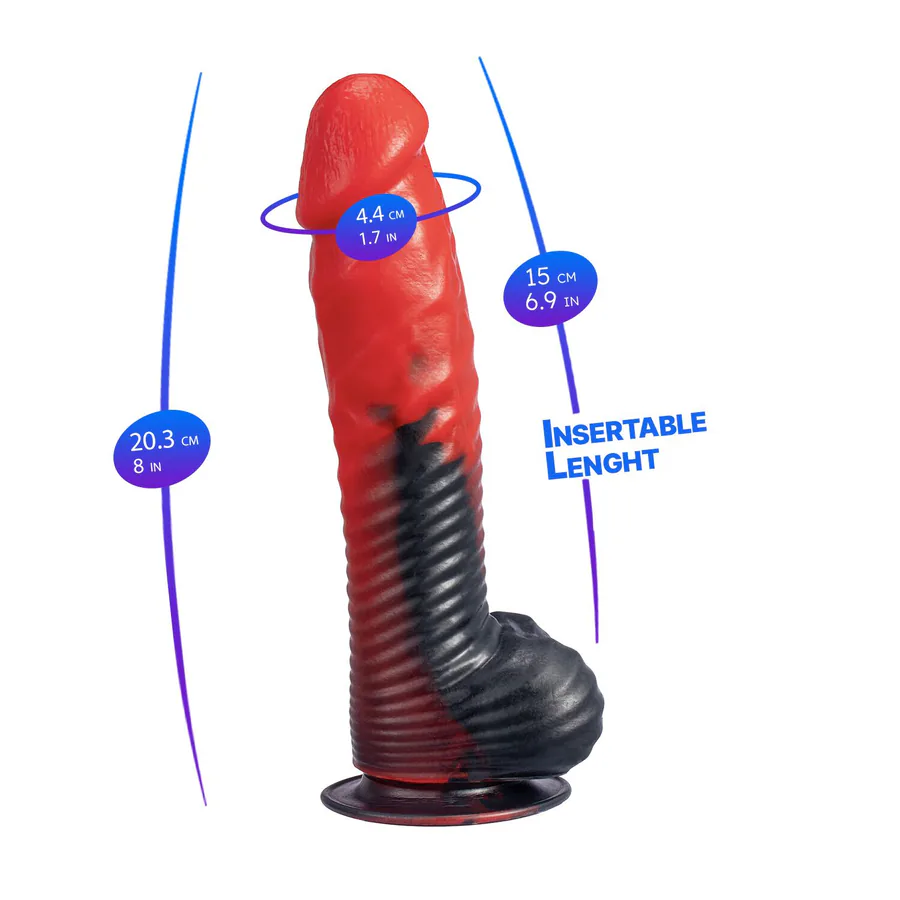 Фалоімітатор SilexD Fantasy Liquid Silicone Devil 8in Red