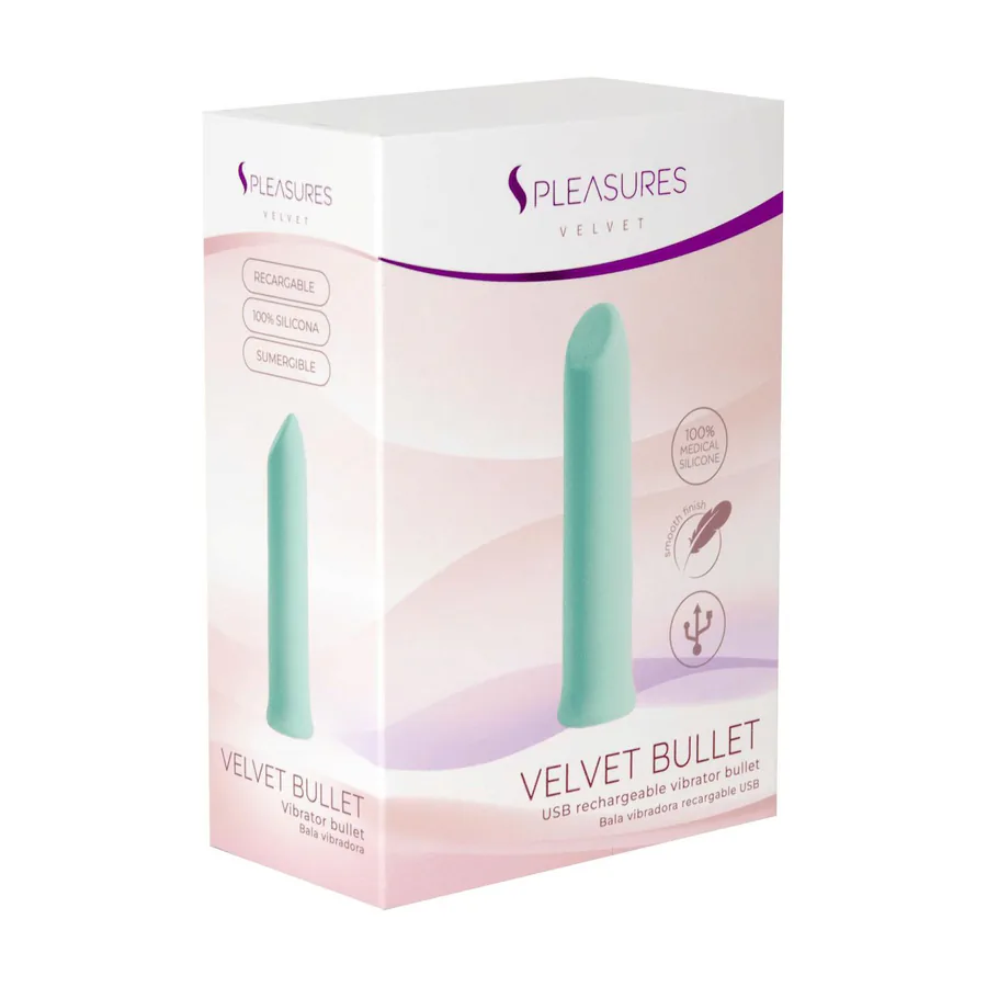 Вибропуля S Pleasures Velvet Bullet Candy Turquoise