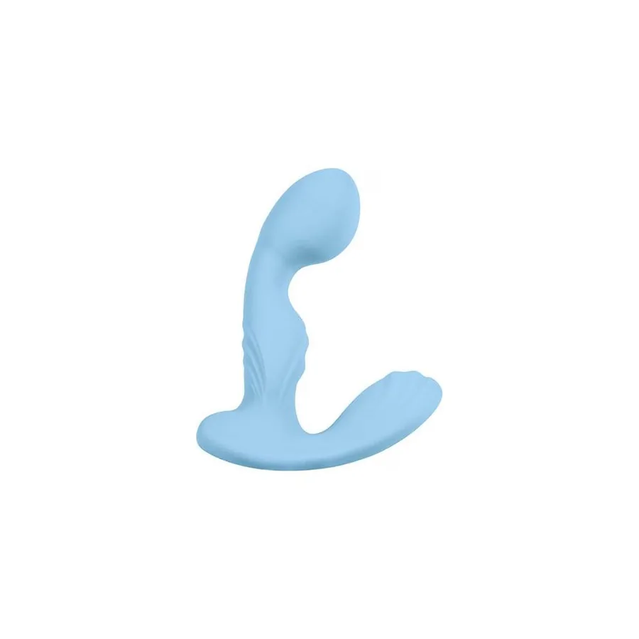 Вибромассажер простаты S Pleasures Premium FUZZY, бирюзовый, с рельефом, 10 режимов вибрации
