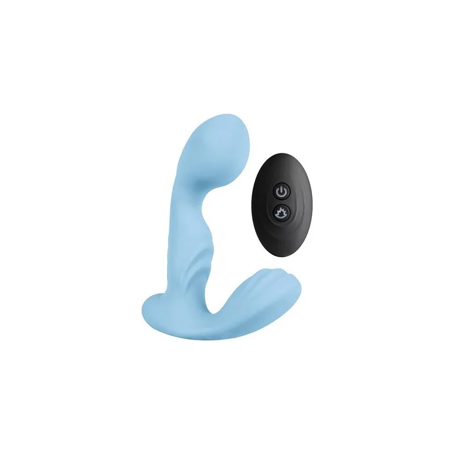 Вибромассажер простаты S Pleasures Premium FUZZY, бирюзовый, с рельефом, 10 режимов вибрации