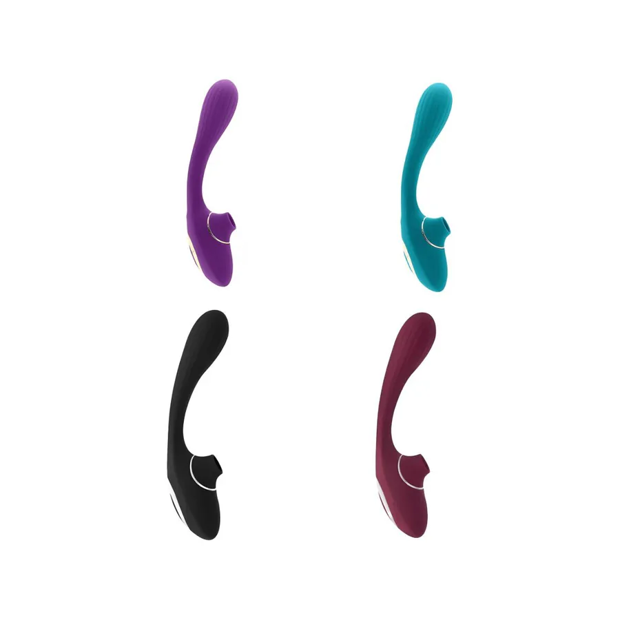 Вібратор S Pleasures Dual Suction - Turquoise