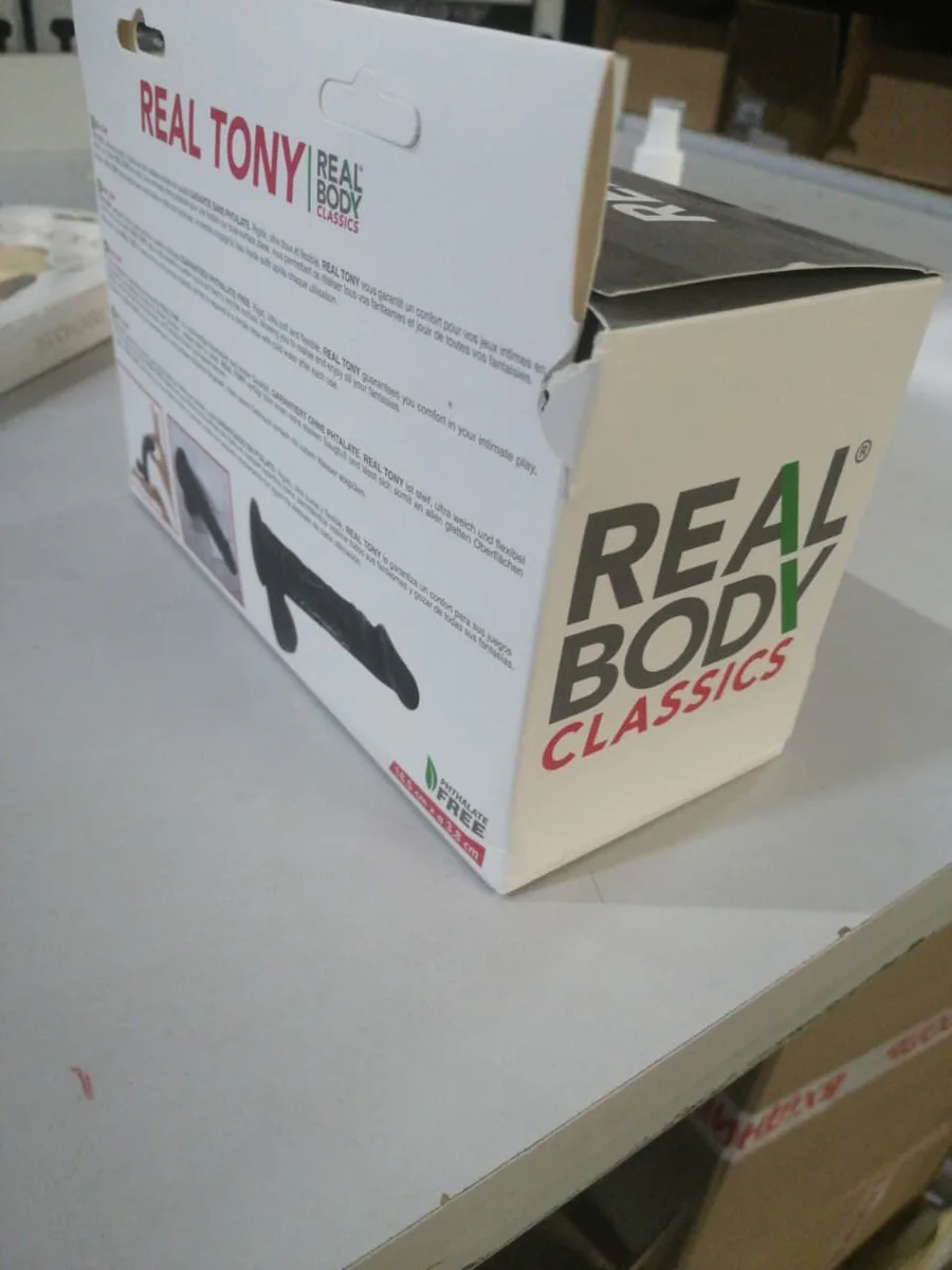 Фаллоимитатор Real Body - Real Tony Black, TPE, диаметр 3,5см (надорвана упаковка!!!)