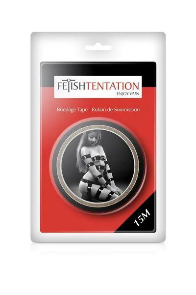 Скотч для бондажа Fetish Tentation Black (15м) (лопнута упаковка!!!)