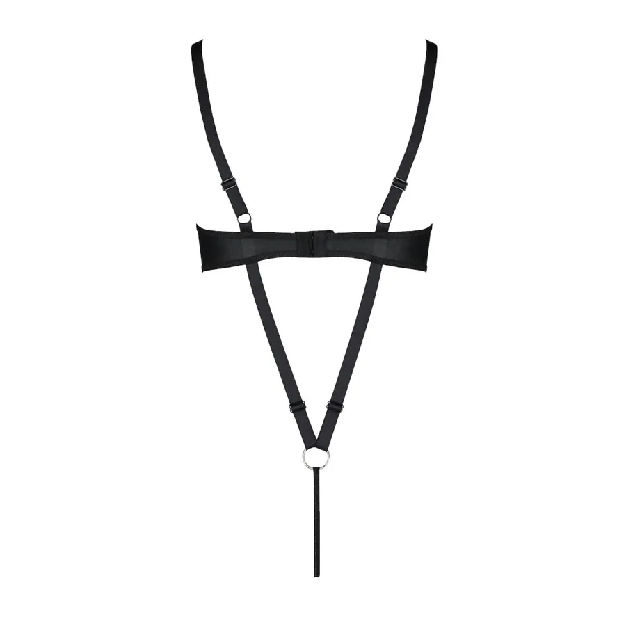 Боди из экокожи Passion CELINE BODY 4XL/5XL black, с доступом, открытый