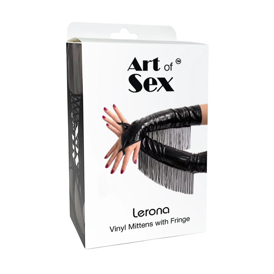 Виниловые митенки Art of Sex - Lerona, размер M, цвет красный