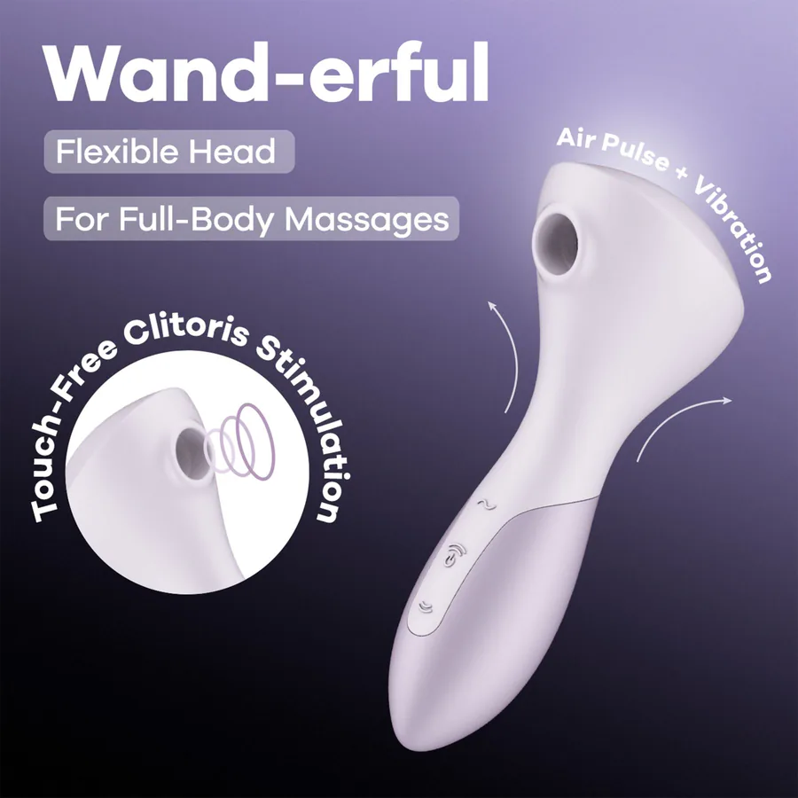 Вибромассажер Satisfyer Wand-erful с вакуумной клиторальной стимуляцией