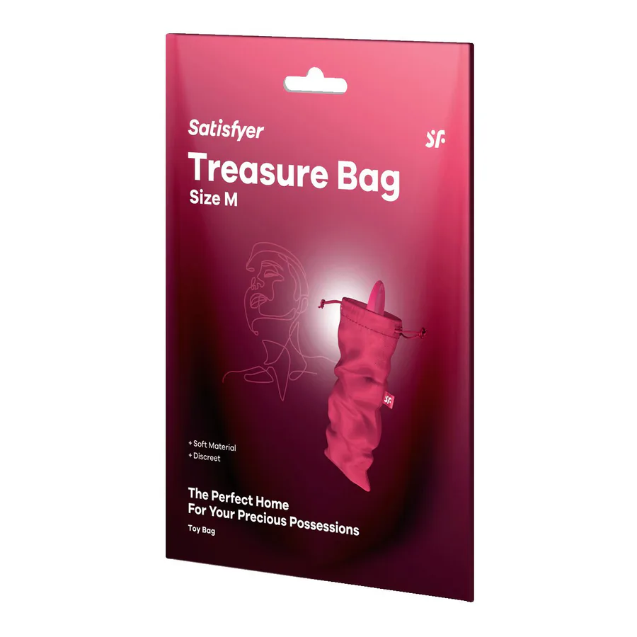 Мішечок для секс-іграшок Satisfyer Treasure Bag M, рожевий, на шнурку