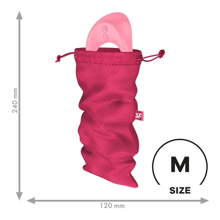 Мішечок для секс-іграшок Satisfyer Treasure Bag M, рожевий, на шнурку