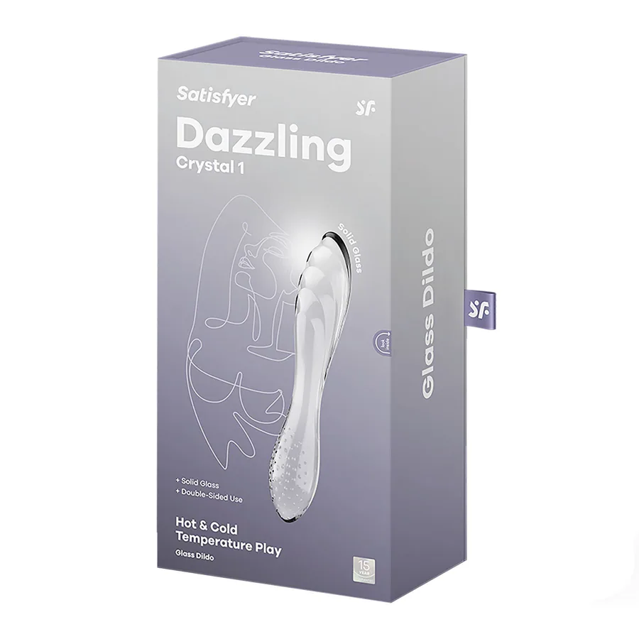 Двусторонний стеклянный дилдо Satisfyer Dazzling Crystal 1 Transparent (мятая упаковка!!!)