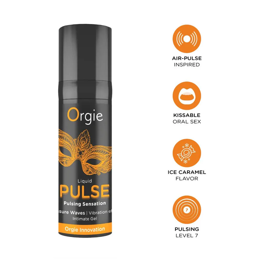Смоктайзер для клітора Orgie Liquid Pulse 15 мл, вкус Ice Caramel, гель з ефектом посмоктування