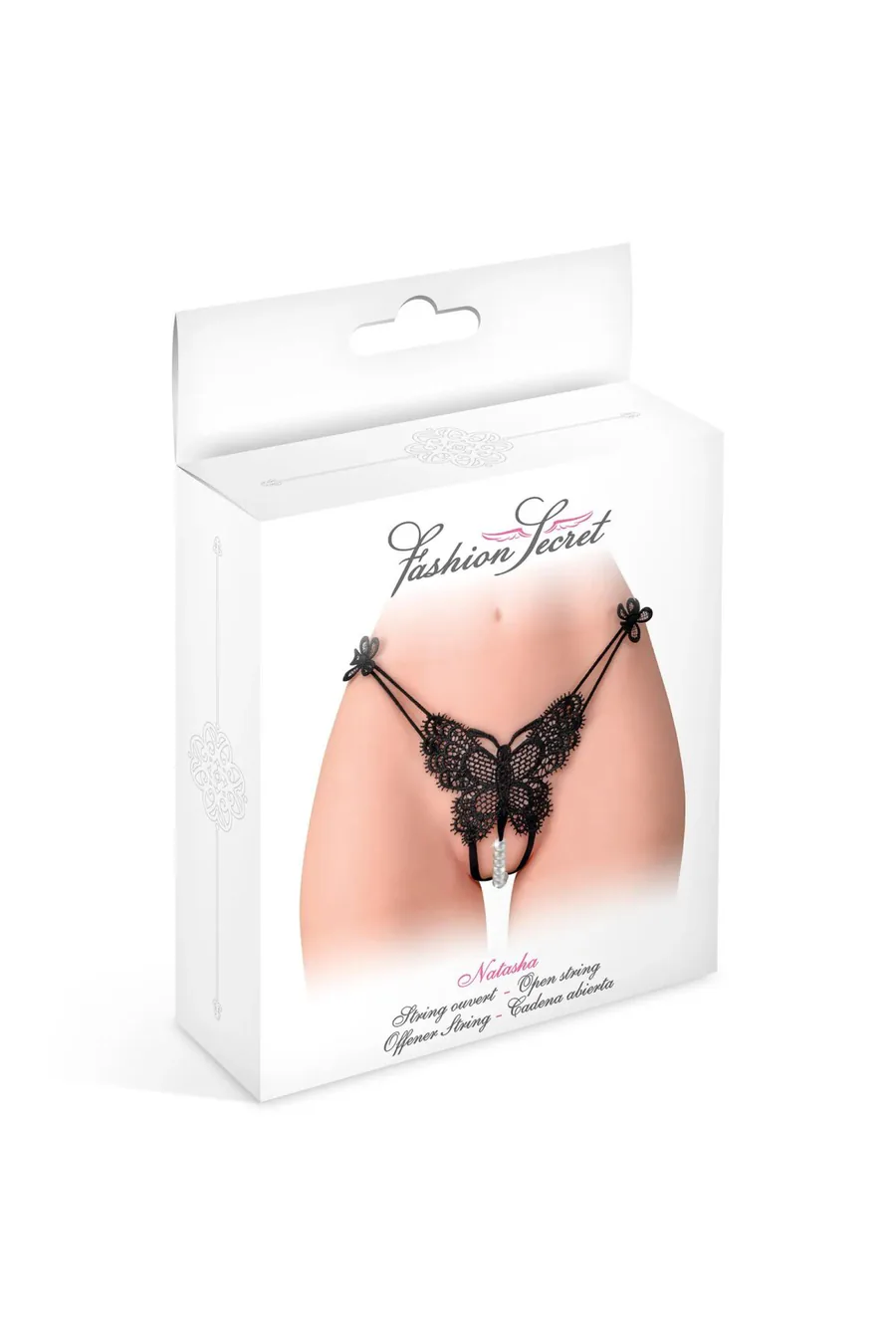 Трусики з перлинами Fashion Secret Natasha Black