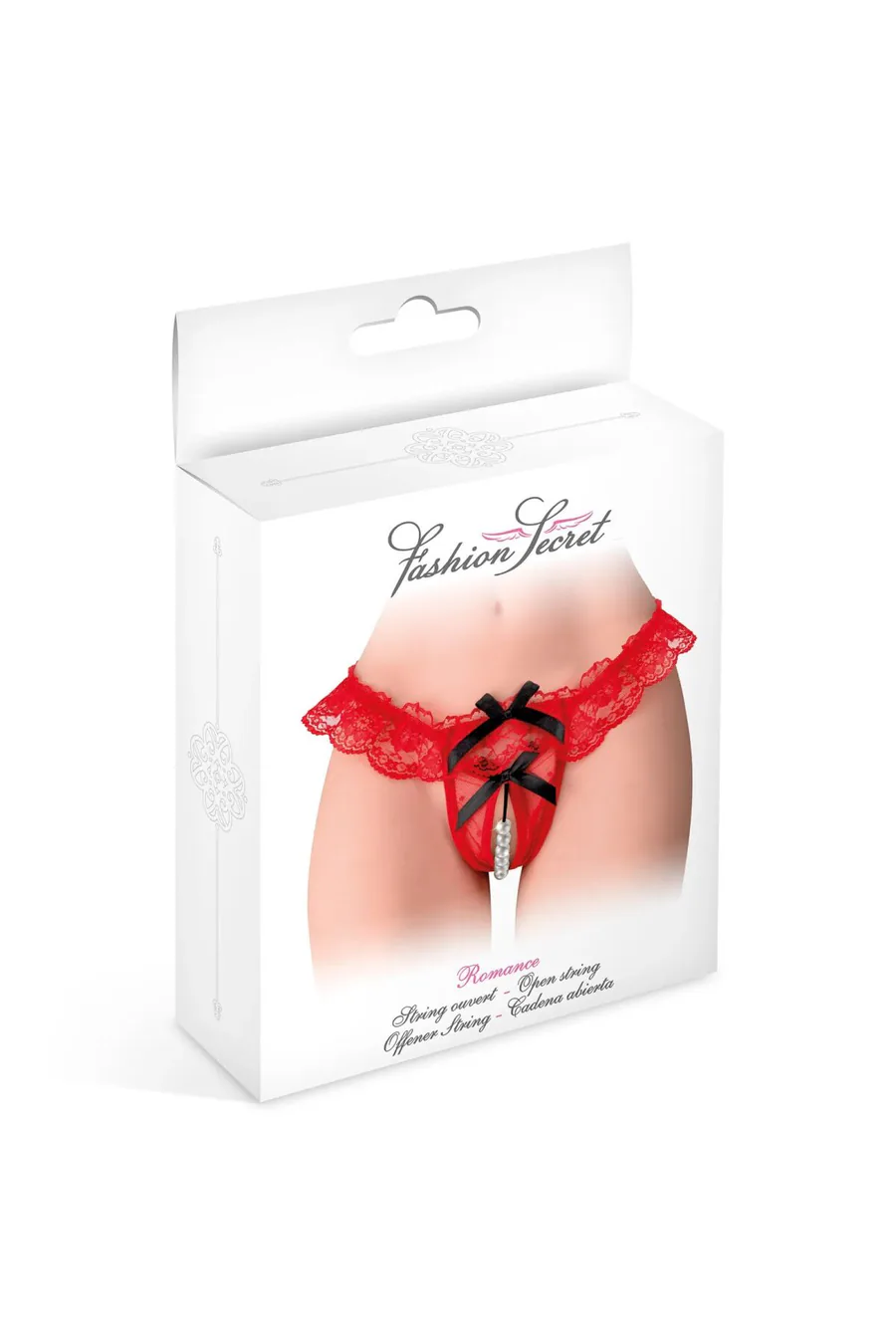Трусики с жемчугом Fashion Secret Romance Red